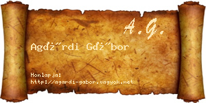 Agárdi Gábor névjegykártya